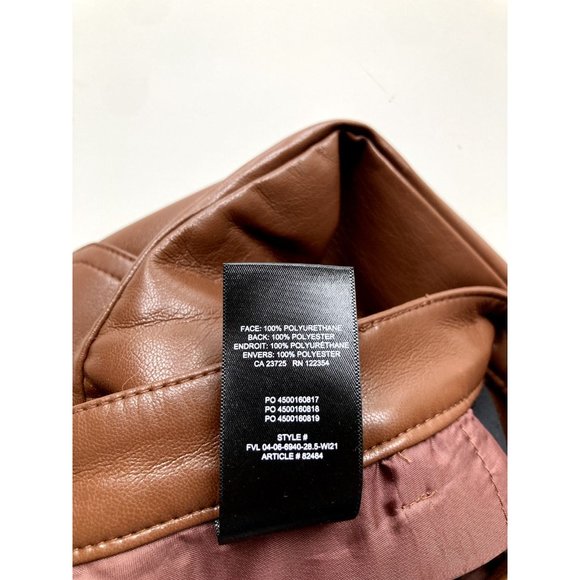 NWOT Aritzia WILFRED Melina Cognac Brown Vegan Leather Trousers Pants, Size 6 - Picture 13 of 14